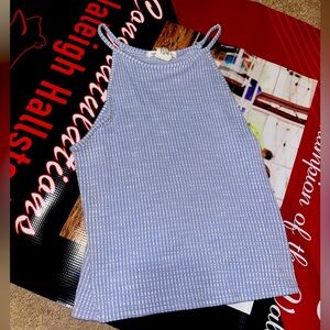 Blue and white tank top